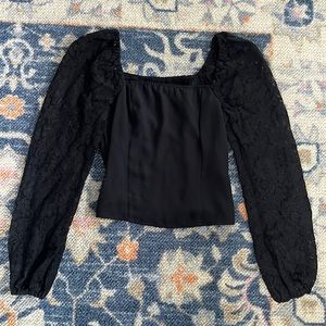Abercrombie lace puff sleeve top